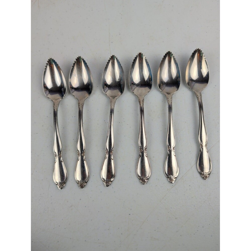 Vintage Oneida Community Stainless CHATELAINE Grapefruit Spoons - Set of 6